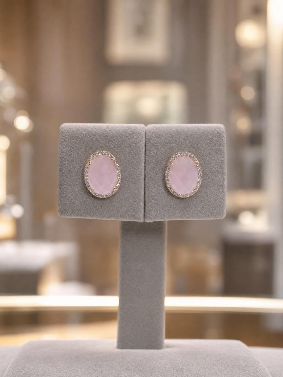 حلق وردة - Warda Pink Floral Earrings فضة 925 - صورة 3