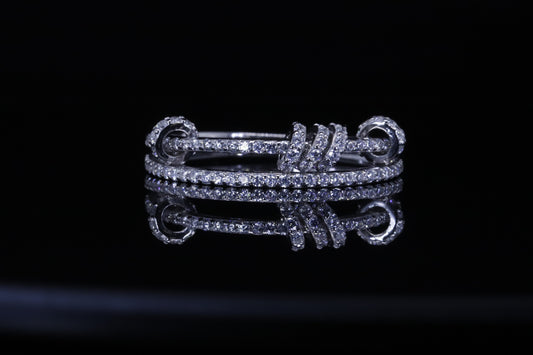 Sadeem Silver Double Wrap Ring | خاتم سديم فضي