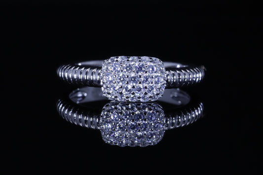 Wajd Rope Pave Ring | خاتم وجد فضي