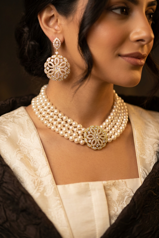 Maree Gold Pearl Set