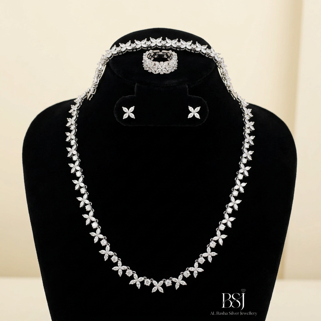 طقم سيلين الفاخر - Celine Luxury Set فضة 925