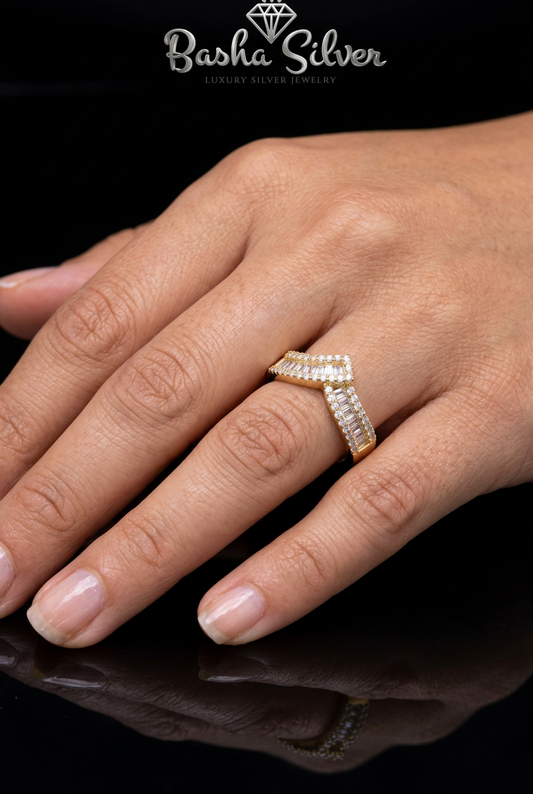 خاتم دلال - Dalal Princess Cut Ring فضة 925 - صورة 3