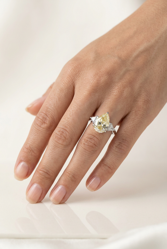 Noor Yellow Pear Ring | خاتم نور أصفر