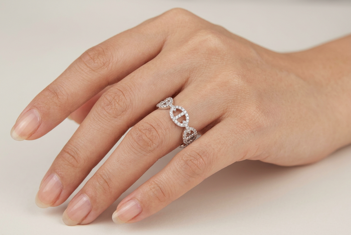 Maha Silver Marine Link Ring