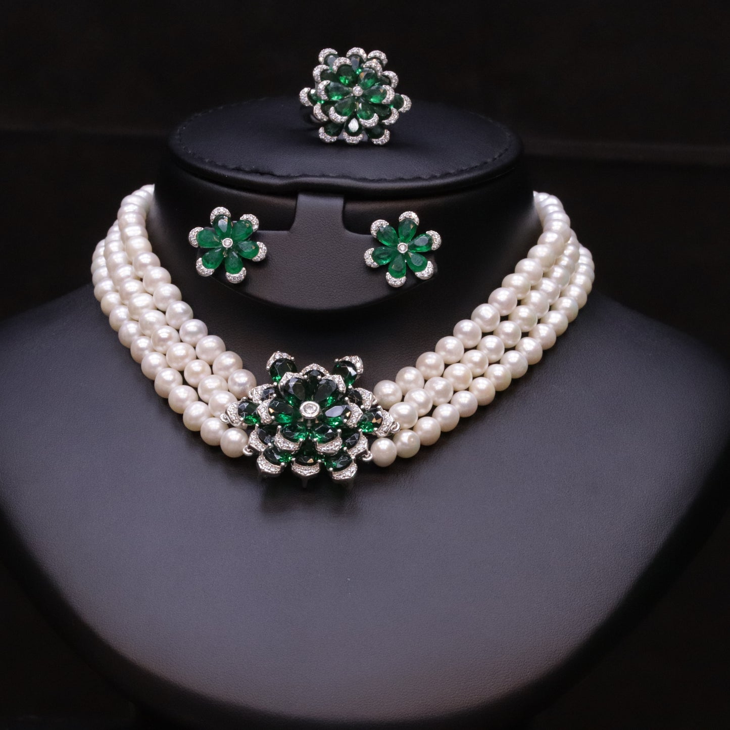 Abiya Green Pearl Set