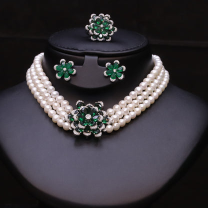 Abiya Green Pearl Set