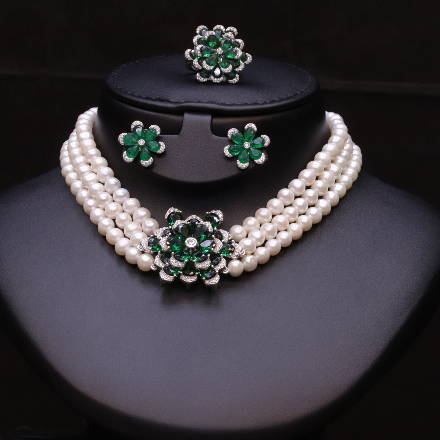 Abiya Green Pearl Set