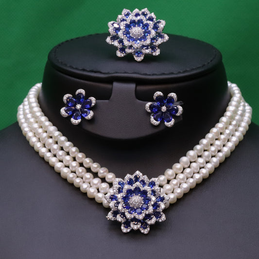Abiya Blue Pearl Set