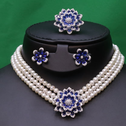Abiya Blue Pearl Set
