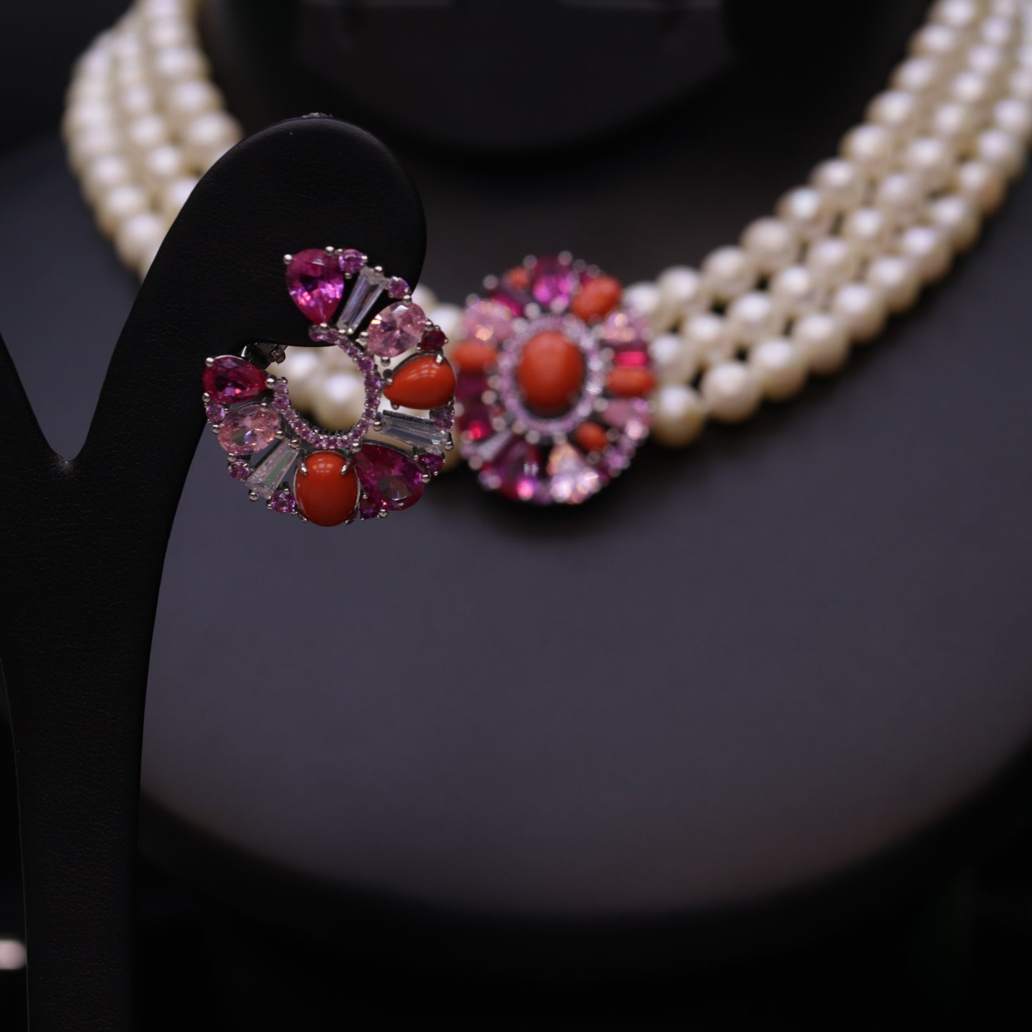Badriya coral Pearl Set