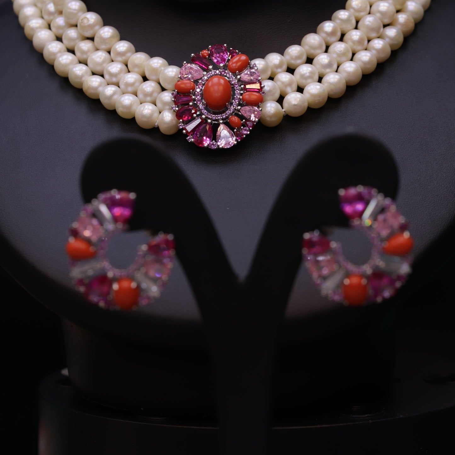 Badriya coral Pearl Set