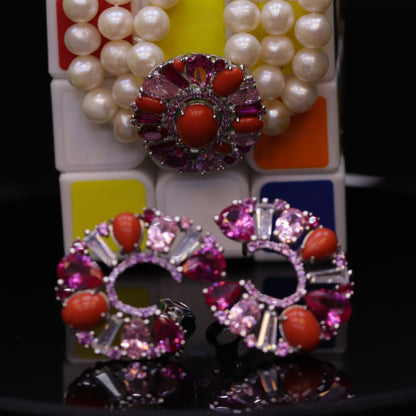 Badriya coral Pearl Set