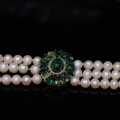 Badriya Green Pearl Set
