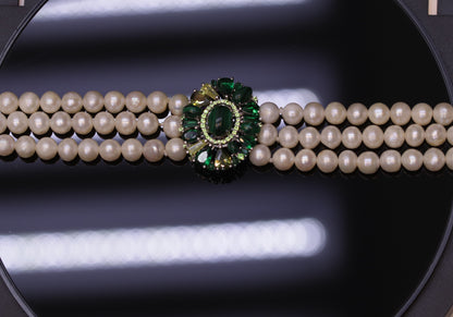 Badriya Green Pearl Set