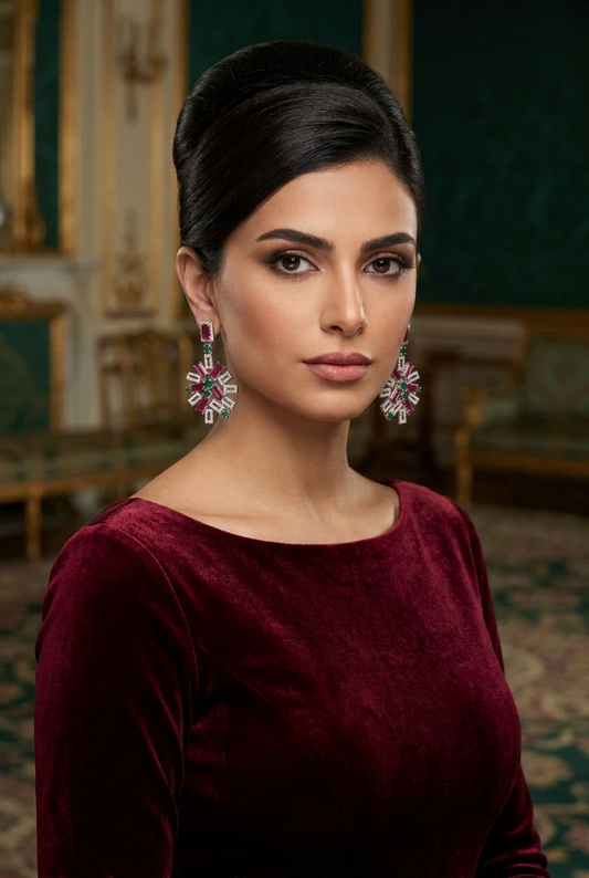Qamar Red Earrings