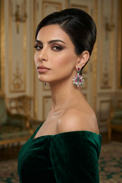 Qamar Red Earrings