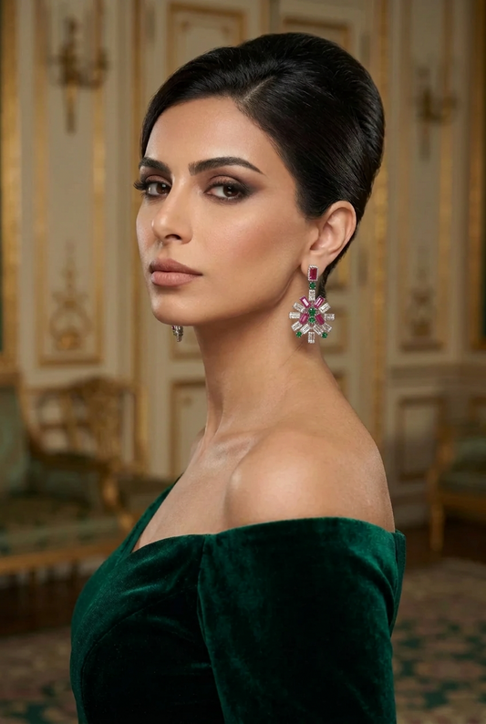 Qamar Red Earrings