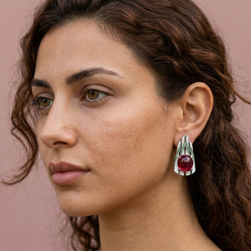 Yaqout Red Earrings