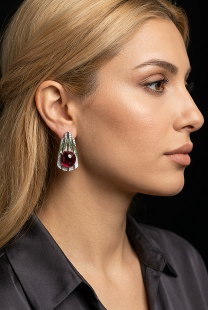 Yaqout Red Earrings