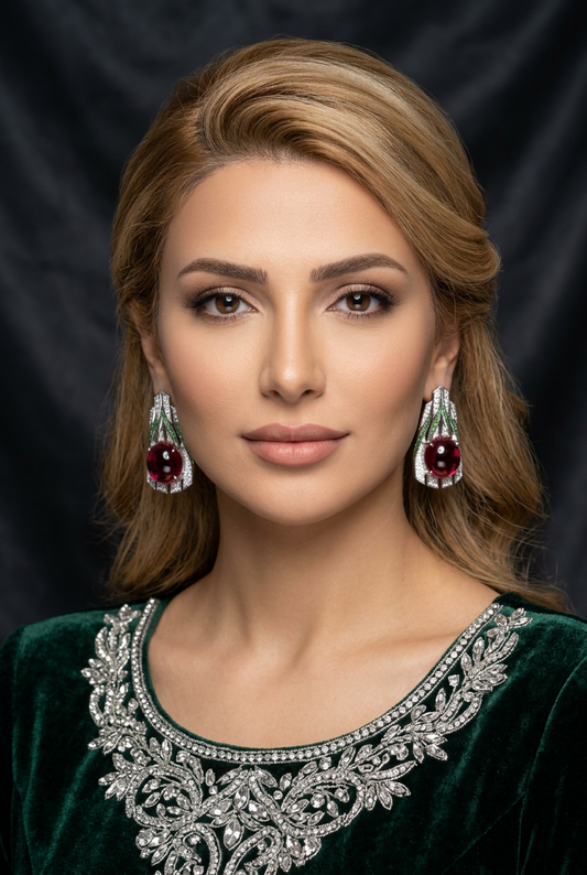 Yaqout Red Earrings