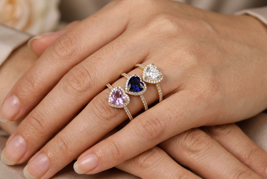 Reem Gold Sapphire Heart Ring | خاتم ريم ذهبي