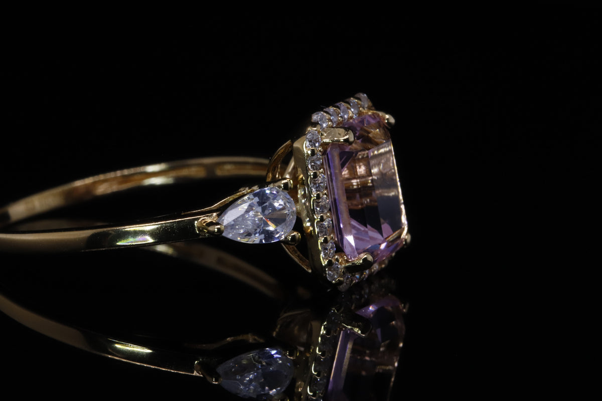 Ghaya Gold Emerald Cut Ring | خاتم غاية ذهبي