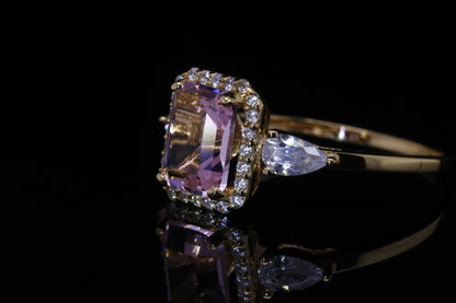 Ghaya Gold Emerald Cut Ring | خاتم غاية ذهبي