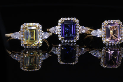 Ghaya Gold Emerald Cut Ring | خاتم غاية ذهبي