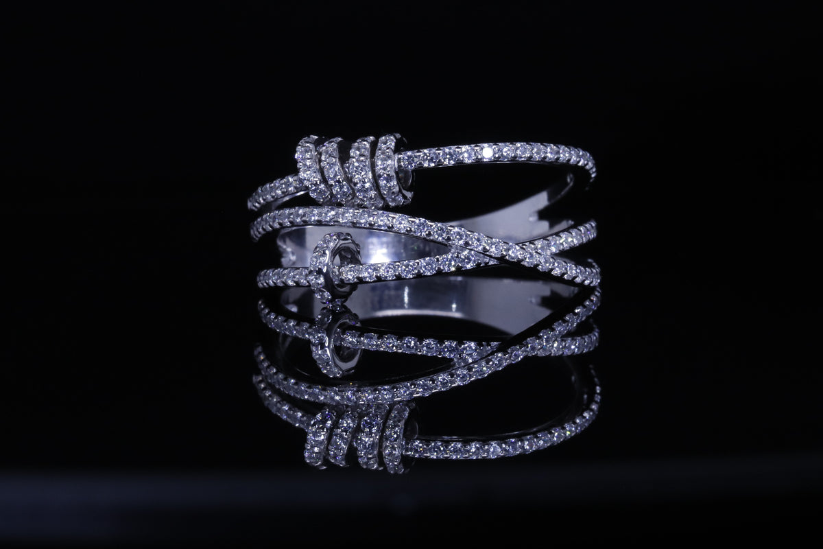 خاتم لمار فضي - Lamar Layered Crossover Ring فضة 925