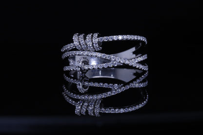 خاتم لمار فضي - Lamar Layered Crossover Ring فضة 925