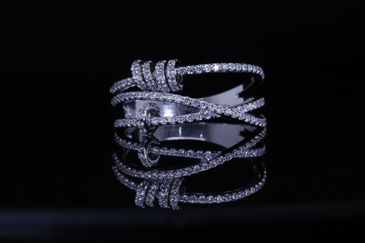 خاتم لمار فضي - Lamar Layered Crossover Ring فضة 925