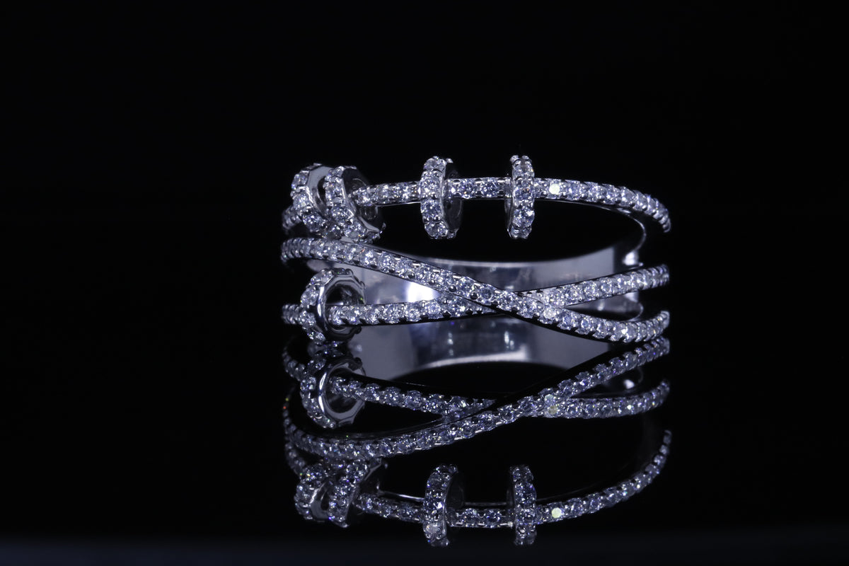 Lamar Layered Crossover Ring | خاتم لمار فضي