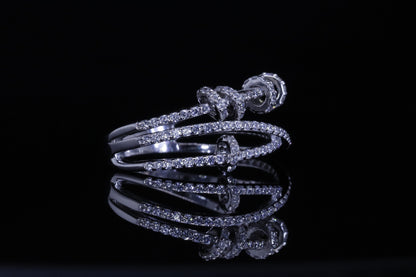 Lamar Layered Crossover Ring | خاتم لمار فضي