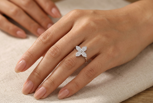 Sama Silver Clover Ring | خاتم سما فضي