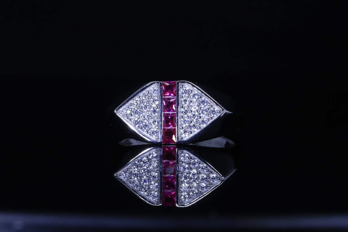 خاتم حياة فضي - Hayat Ruby Line Ring فضة 925