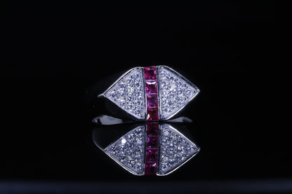 Hayat Ruby Line Ring | خاتم حياة فضي