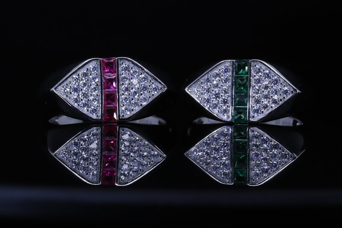 Hayat Ruby Line Ring | خاتم حياة فضي