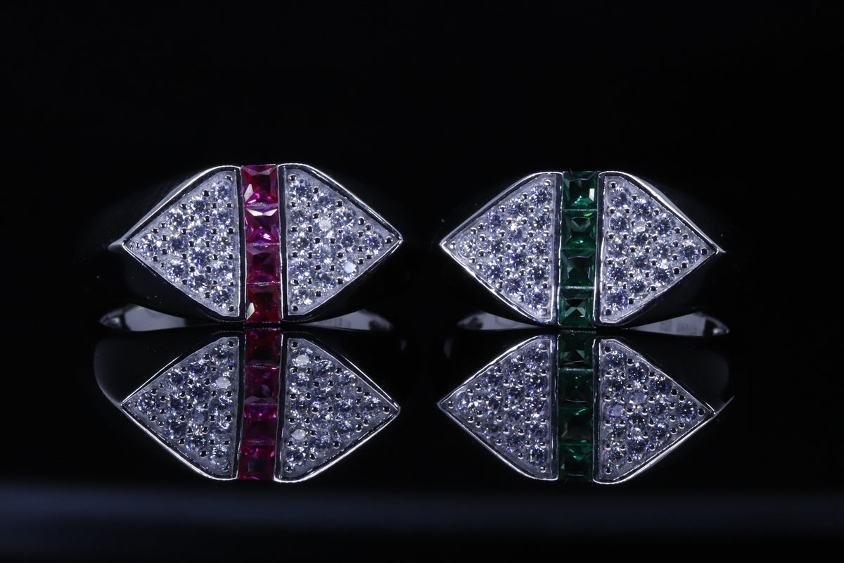 Hayat Ruby Line Ring | خاتم حياة فضي