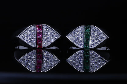 Hayat Ruby Line Ring | خاتم حياة فضي