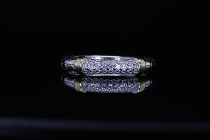 خاتم بيان - Bayan Two Tone Pave Ring فضة 925