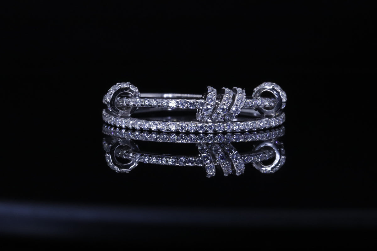 Sadeem Silver Double Wrap Ring | خاتم سديم فضي