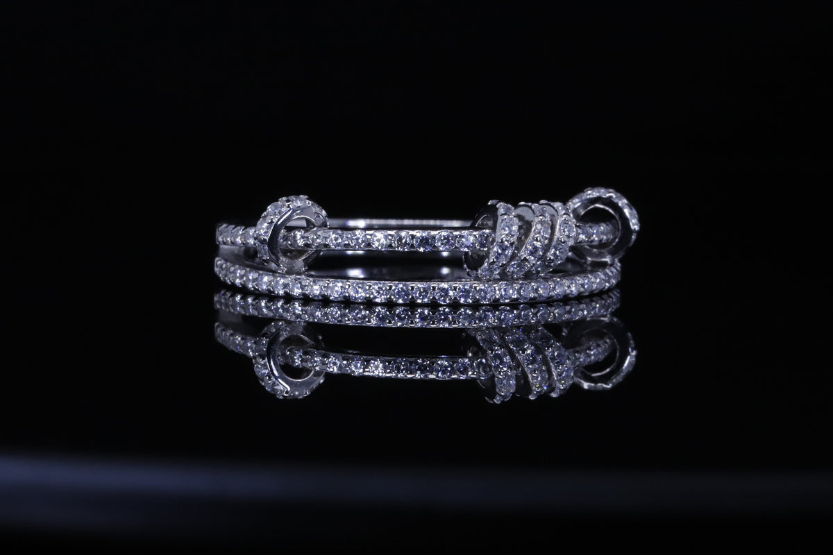 Sadeem Silver Double Wrap Ring | خاتم سديم فضي