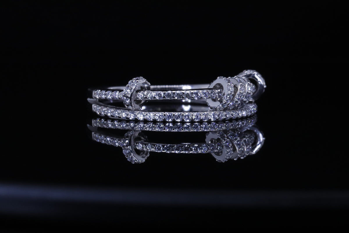 Sadeem Silver Double Wrap Ring | خاتم سديم فضي