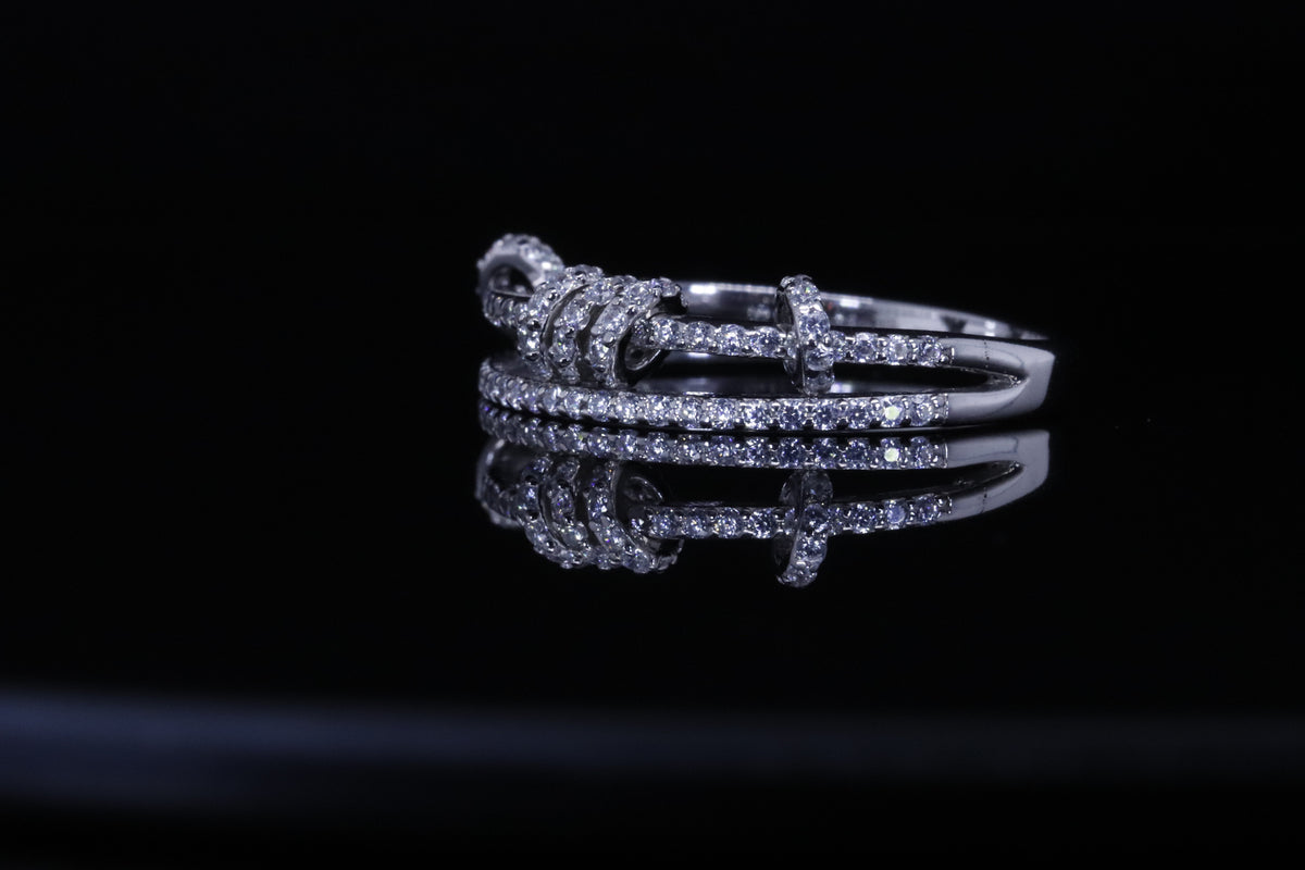 Sadeem Silver Double Wrap Ring | خاتم سديم فضي