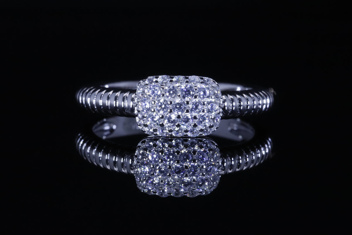 Wajd Rope Pave Ring | خاتم وجد فضي