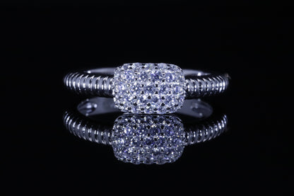 Wajd Rope Pave Ring | خاتم وجد فضي