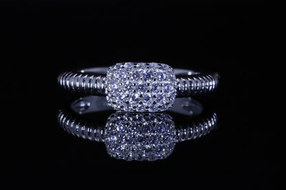 Wajd Rope Pave Ring | خاتم وجد فضي