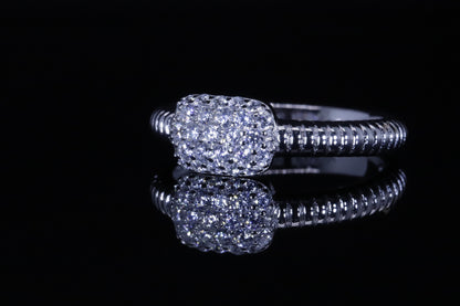 Wajd Rope Pave Ring | خاتم وجد فضي