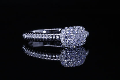 Wajd Rope Pave Ring | خاتم وجد فضي