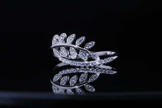 Shahd Silver Leaf Wrap Ring | خاتم شهد فضي